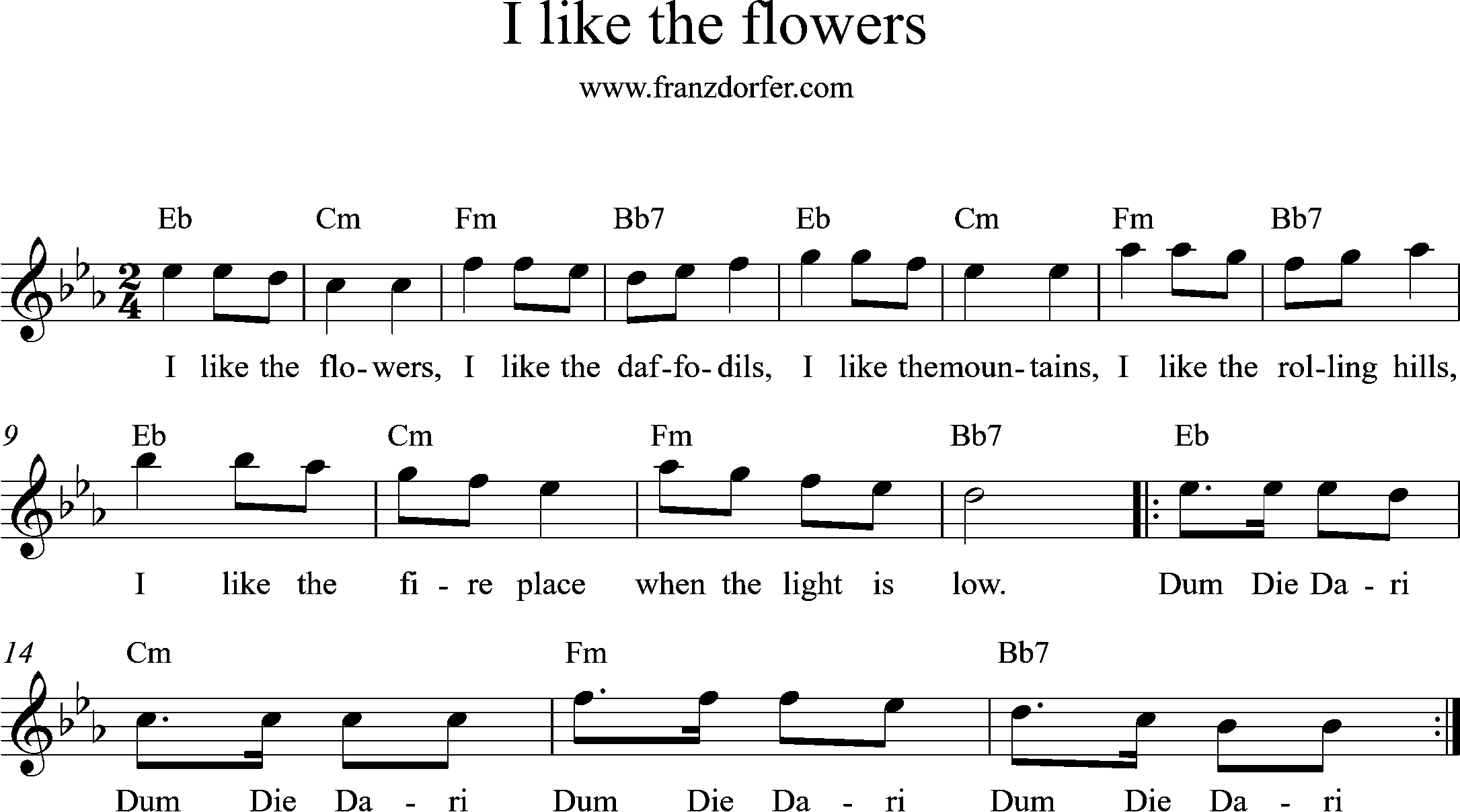 I like the flowers Eb